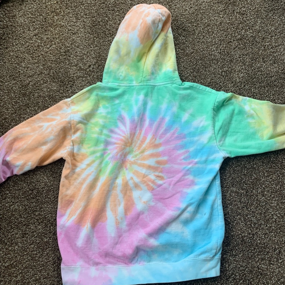 SOLD Polaroid Tie Dye rainbow sweatshirt hoodie size womens medium - Picture 4 of 4